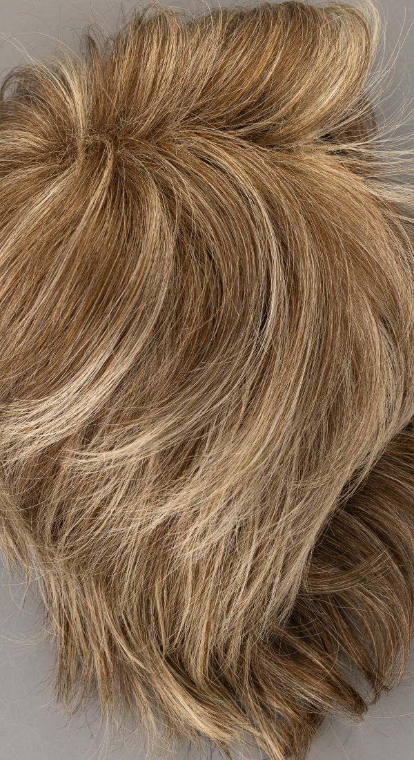 Frosty Blond - Light Brown Roots Blended with Dark Blond Progressing to very Light Blond Tips
