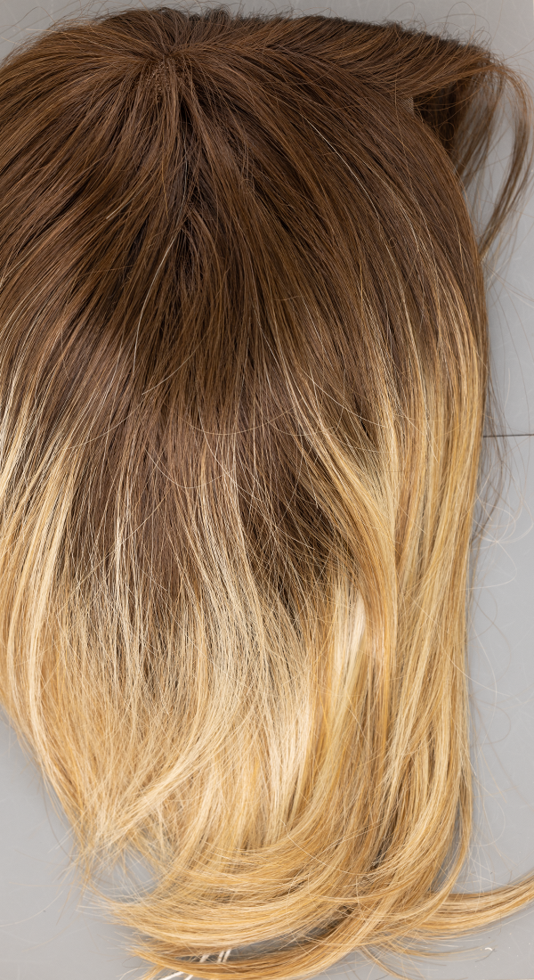 Creamy Toffee LR - Light Gold Blonde Blended with  Dark Toffee Blonde and Long Dark Brown Roots  (+$7.00)