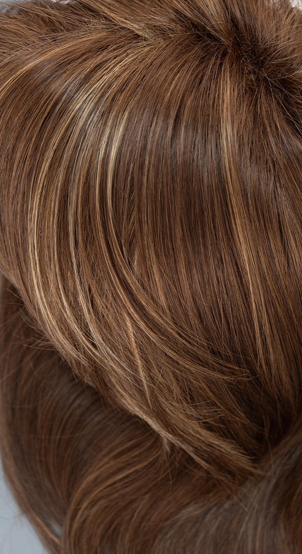 Coconut Spice - Medium Brown with Light Blond Highlights and less Light Auburn Highlights