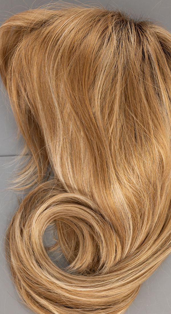 Mimosa HL - Medium Blonde blended with Medium Auburn and Rooted with Dark Brown