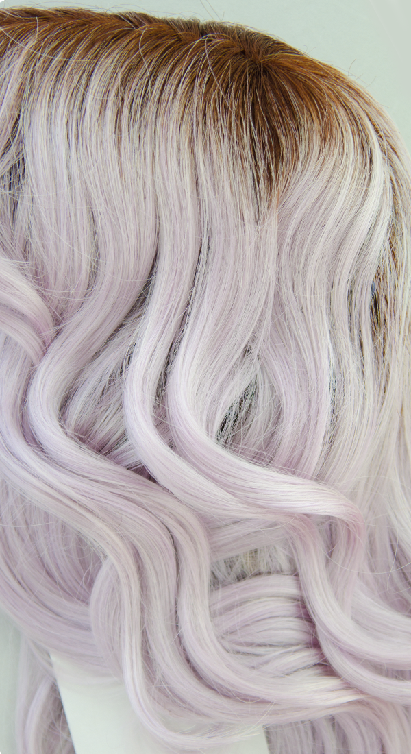 Lavender Blush R - Very Light Purple to Lavender with Dark Brown Roots 