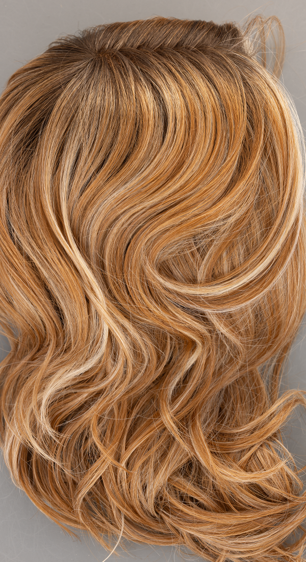 Cinnamon Frost - R Medium Brown Roots with Light Auburn asnd Light Blonde Highlights (+$5.00)