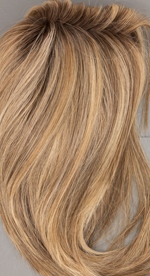SS12/22  Cappuccino - Light Brown, Dark Blonde and Strawberry Blonde Blend with Dark Brown Roots (+$3.00)