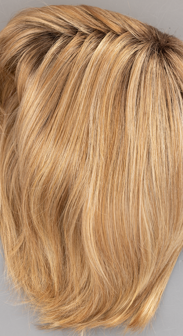 R20RT8 - Dark Brown Roots with Strawberry Blond and Light Golden Blond