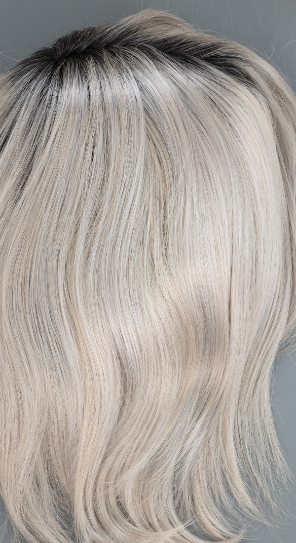 Moonstone - Light Iridescent Platinum Blonde with 2% honey Highlights and Black Roots