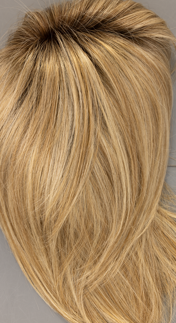 Creamy Toffee R - Two Tones of Light Golden Blonde Blended with Dark Brown Roots (+$5.00)