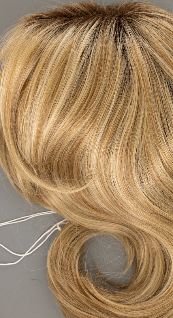 Creamy Toffee R - Two Tones of Light Golden Blonde Blended with Dark Brown Roots (+$5.00)