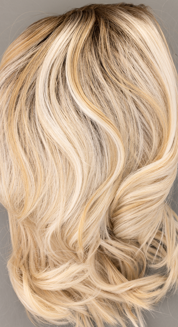 White Rose Blonde - R Platinum Blond Highlighted with a Light Golden Blond with Dark Roots