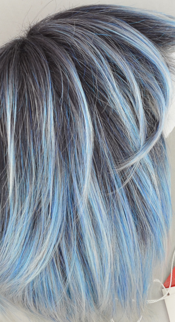 Melted Ocean - Ice Blue and Blond blend with Very Dark Roots